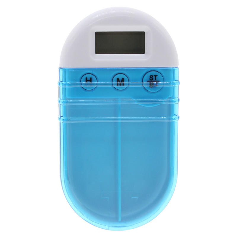2Pcs Smart Mini Alarm Clock Drugs Reminder Pill Case Electronic Timing Reminder Pill Storage Box