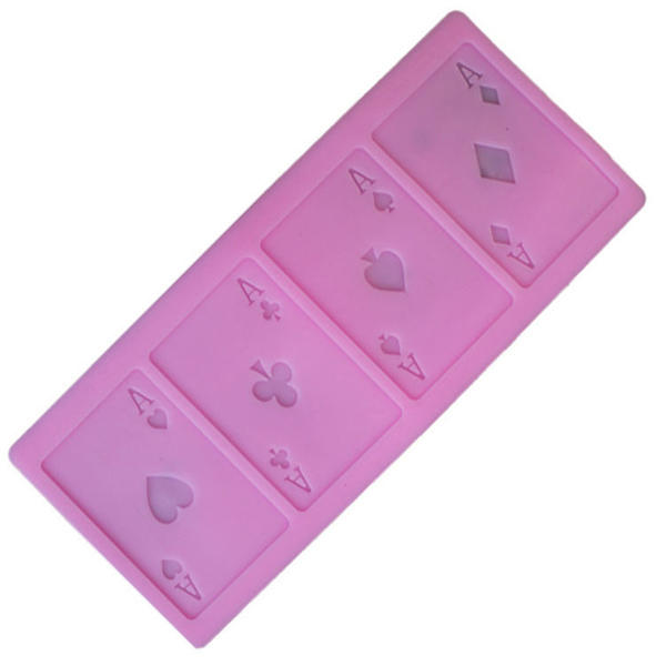 3Pcs Poker Cards Silicone Fandant Mold Chocolate Polymer Clay Mould