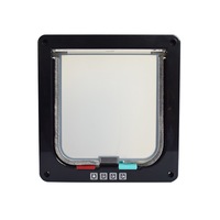 4 Way Flap Dog Cat Door ABS Plastic Gate Door for Cat Puppy Dogs Pet Supplies - XL1 27 x 23 x 5cm Black
