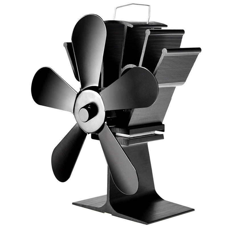 5 Blades Fireplace Fan Wood Burner Stove Thermal Heat Power Fan