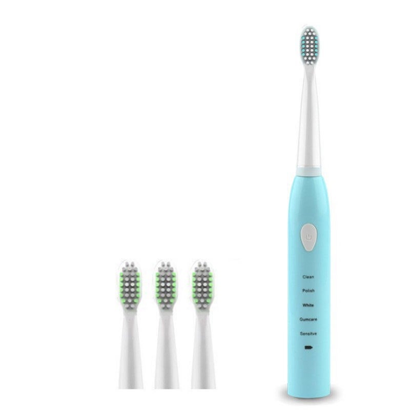 5 Modes Sonic Electric Toothbrush Portable USB Charging Waterproof Vibration With 4 Brush Heads