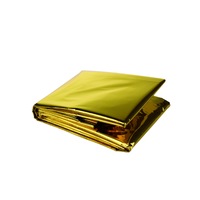 5PCS 140*210MM PET Outdoor Camping Portable Life-saving Emergency Insulation Blanket Golden Emergency Blanket Survival Blanket
