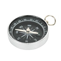 10X Aluminium Alloy Portable Mini Precise Compass Practical Guider for Camping Hiking North Navigation Survival Button Design Compass - 43mm diameter