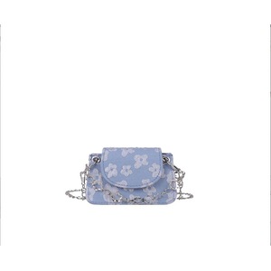 B12 Blue Mini Chain Portable Shoulder Messenger Bag Small Square Bag Women