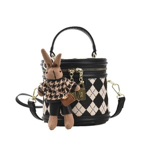 B14 Black Mini Bucket Bag Hand One Shoulder Messenger Small Round Bag Women