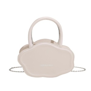 B18 White Cosmetic Handbag One Shoulder Messenger Cloud Bag Women