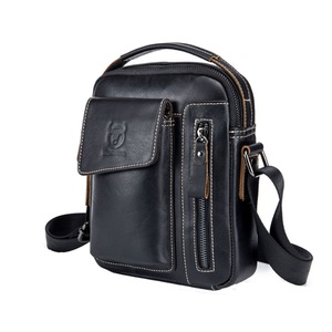 B22 One Shoulder Crossbody Bag Soft PU Leather Vertical Outdoor Menbag Men