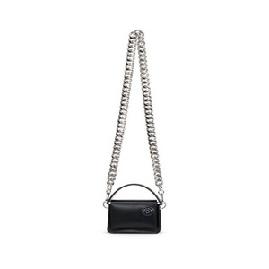 B27 Black Thick Chain One Shoulder Mini Crossbody Bag Lipstick Coin Purse Women