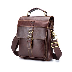 B28 One Shoulder Crossbody Bag Business Retro Carrying Briefcase for Men