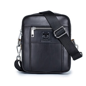 B41 Waterproof One Shoulder Crossbody Bag Casual PU Leather Zipper Bag for Men