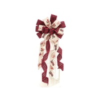 C180 Christmas Decoration Lattice Car Ribbon Bow Christmas Decoration Scene Layout Christmas Tree Top Bow