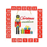 C70 Christmas Wooden Countdown Calendar Doorplate Door Hanging Christmas Home Wall Hanging Decoration for Front Door