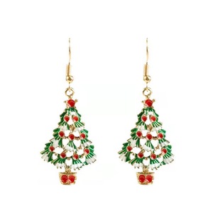 Christmas earrings pendant Christmas tree snowflake antelope Santa Claus boots earrings jewelry accessories - A