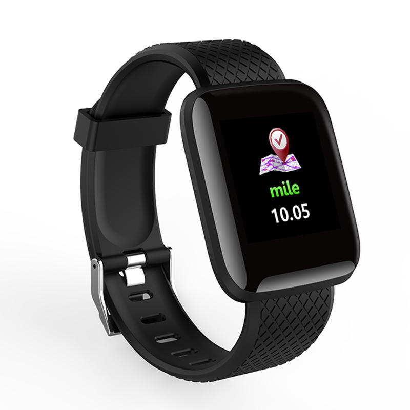 D13 1.3 Inch Color Screen Touch Wristband HR Blood Pressure Monitor Visible Message Show Smart Watch BLACK COLOR