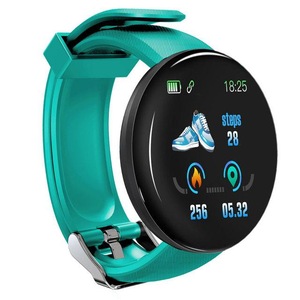 D18 Smart Watch Heart Rate Monitor Menand39s Womenand39s Smartwatch Round Fitness Digital Watches for Men Women Band Bracelet- green