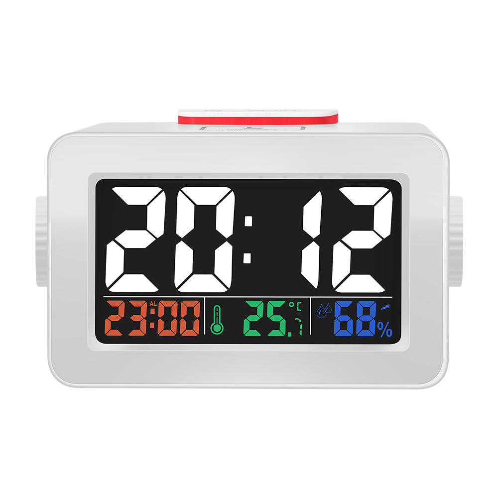 DG-C1R Brother Double Knob Simplified Alarm Clock Touch Adjust Backlight with Temperature Humidity Display