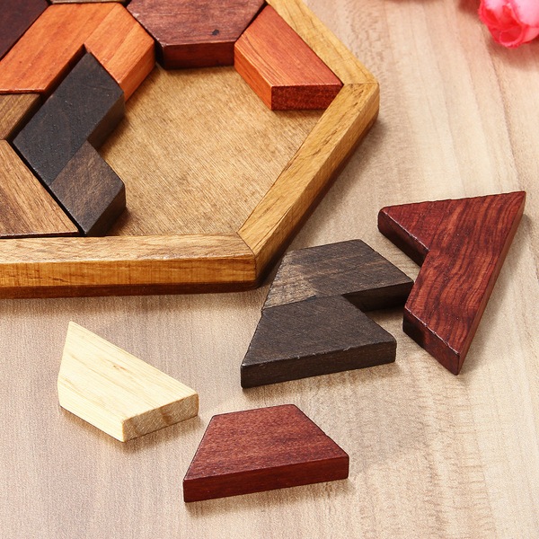 Buy DIY Wooden IQ Game Jigsaw Intelligent Tangram Brain Teaser Puzzle ...