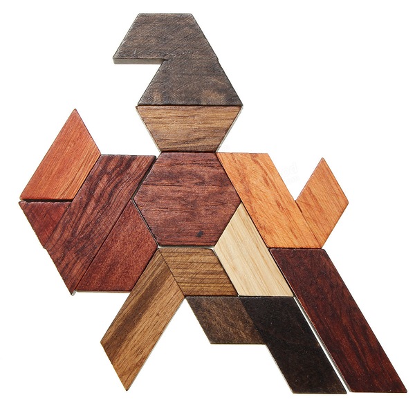 Buy DIY Wooden IQ Game Jigsaw Intelligent Tangram Brain Teaser Puzzle ...