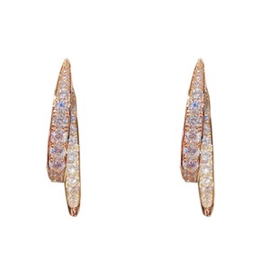E05 Fishtail Cross Earrings Korean Style Stud Shiny Ear Jewelry for Girls Women Decorative Party Wedding