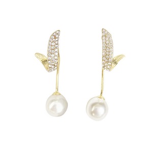 E06 2 In 1 Two Wear Earrings Korean Style Shiny Dangler Ear Jewelry for Girls Women Decorative Party Wedding