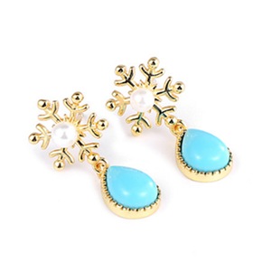 E109 Snowflake Earrings Creative Studs Design Sense Women Ear Jewelry
