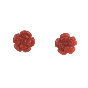E111 Red Flower Earrings Creative Studs Design Sense Women Ear Jewelry