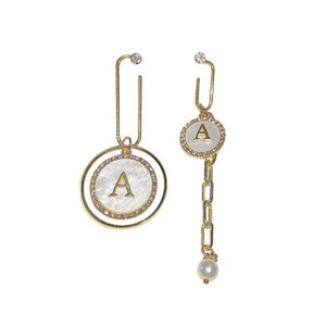 E12 Letter A Asymmetrical Tassel Earrings Hook Korean Ear Jewelry for Girls Women Decorative Party Wedding