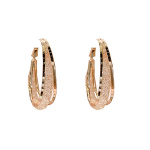 E13 Grid Shiny Dangler Earrings Hook Korean Alloy Ear Jewelry for Girls Women Decorative Party Wedding