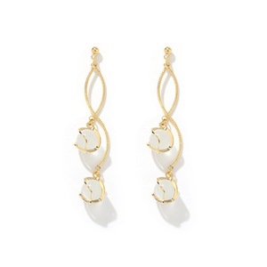 E29 Golden Rotating Earrings Korean Shiny Alloy Ear Jewelry for Girls Women Decorative Party Wedding