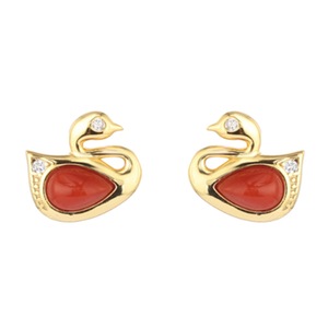 E83 Swan Earrings Niche Studs Design Sense Female Ear Jewelry