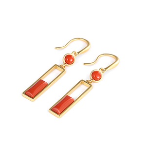 E93 Rectangular Earrings Niche Stud Design Sense Female Ear Jewelry