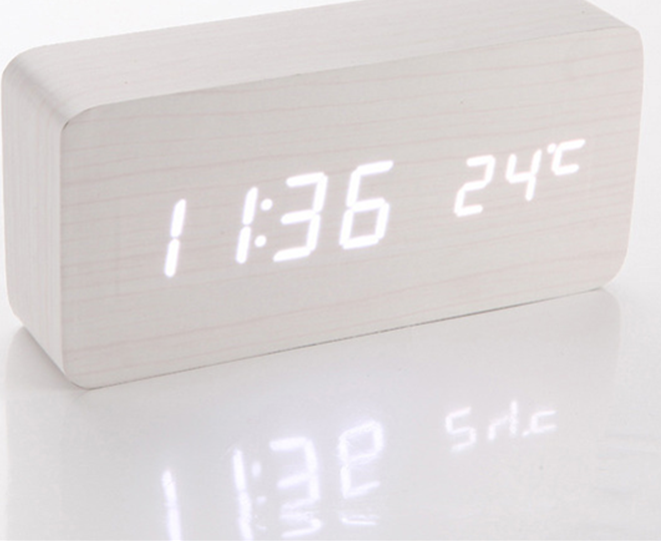  bianco Tfrdertuuigf creative LED sveglia temperatura elettronico orologio sveglia  