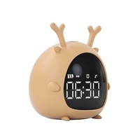 F20 Creative Smart Deer Shape Alarm Clock Usb Voice Control Desktop Digital Led Clock Mini Electronic Cartoon Alarm Clock