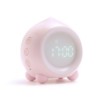 F25 Bluetooth Version Smart Peach Shape Alarm Clock Cartoon LED Colorful Wake-up Light Desktop Decoration Clock Sleep Trainer