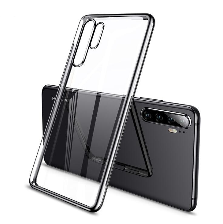 For Huawei P30 Pro CAFELE Plating Shockproof Transparent Ultra Thin Soft TPU Protective Case SILVER COLOR