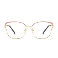 G45 Outdoor Anti-blue Light Sunglasses Smart Photosensitive Pink Gold Frame Color-changing Lens Flat Glasses for Women and Men