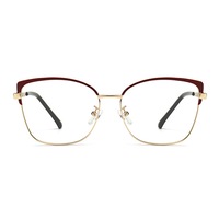 G45 Outdoor Anti-blue Light Sunglasses Smart Photosensitive Red Gold Frame Color-changing Lens Flat Glasses for Women and Men