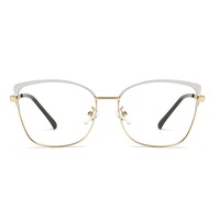 G45 Outdoor Anti-blue Light Sunglasses Smart Photosensitive White Gold Frame Color-changing Lens Flat Glasses for Women and Men