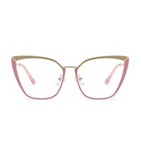 G46 Outdoor Anti-blue Light Sunglasses Smart Photosensitive Tea Pink Frame Color-changing Lens Flat Glasses for Women and Men