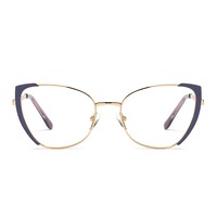 G49 Outdoor Anti-blue Light Sunglasses Smart Photosensitive Gold-purple Frame Color-changing Lens Flat Glasses for Women and Men