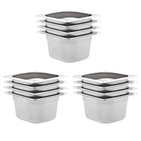 Gastronorm Containers 12 pcs GN 1/6 100 mm Stainless Steel