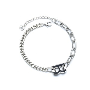 H71 Silver Letter B Word Bracelet Women Fashion All-match Ins Niche Cold Wind Personality Epoxy Bracelet for Women Jewelry
