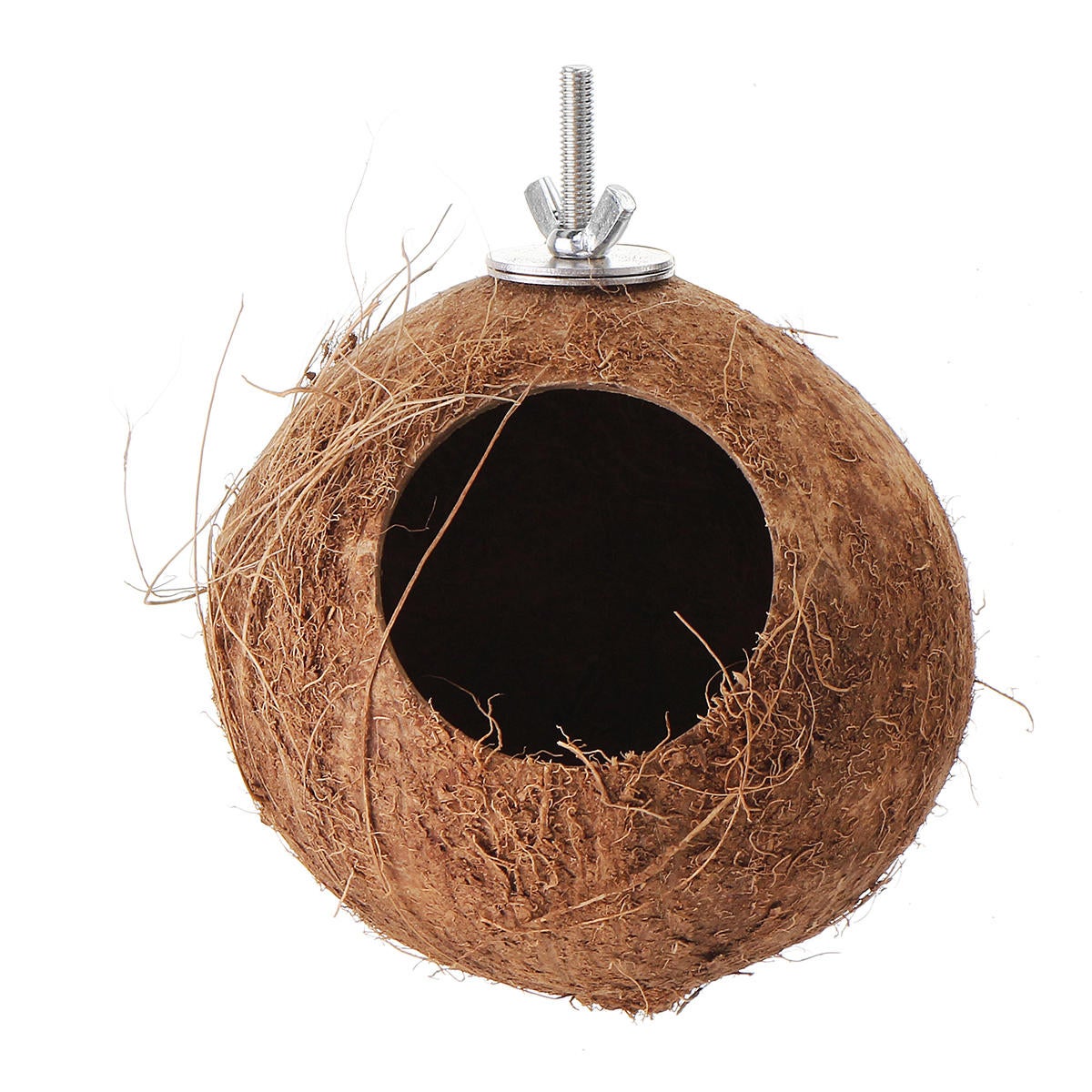 Hanging Lanyard Ladder Bird Nest House Natural Coconut Shell Shape Pet Bed Parakeets Finches Sparrows Parrots Cage