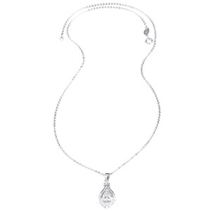 Jewelry S925 Pure Silver Inlaid with Zirconium Pendants Necklace Silver for Daily Ceremony - Transparent White-Briolette