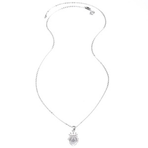 Jewelry S925 Pure Silver Inlaid with Zirconium Pendants Necklace Silver for Daily Ceremony - Transparent White-Heart-shaped