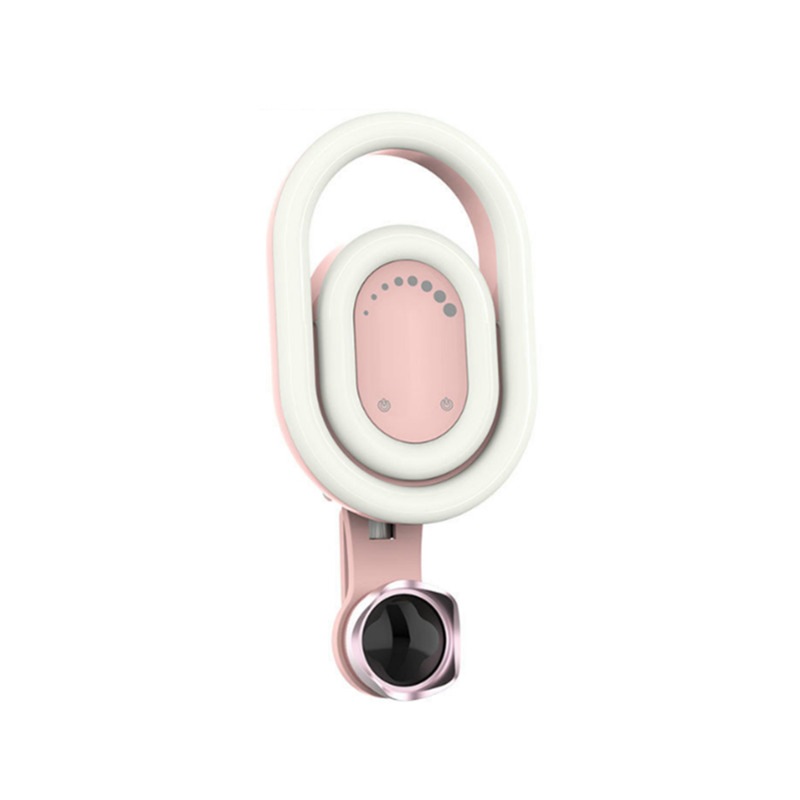 JunChang Mobile Phone Beauty Fill Light Beauty Face Can Be Thin Face Selfie Bright Skin with High-definition Wide-angle Lens Photo Fill Light-Pink