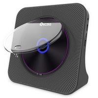 Kecag KC-806 Desktop CD Player with LED Display Bluetooth 5.0 Remote Control FM Radio MP3 Headphone Jack USB - Black