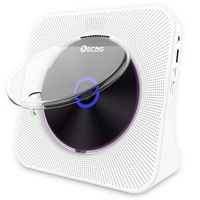 KC-806 Desktop CD Player with LED Display Bluetooth 5.0 Remote Control FM Radio MP3 Headphone Jack USB - White