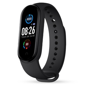 M5 Men Women Smart Watch Sport Smartwatch Heart Rate Blood Pressure Monitor Fitness Bracelet for Android/IOS - Pink and Black