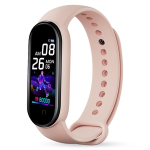 M5 Men Women Smart Watch Sport Smartwatch Heart Rate Blood Pressure Monitor Fitness Bracelet for Android/IOS - Pink